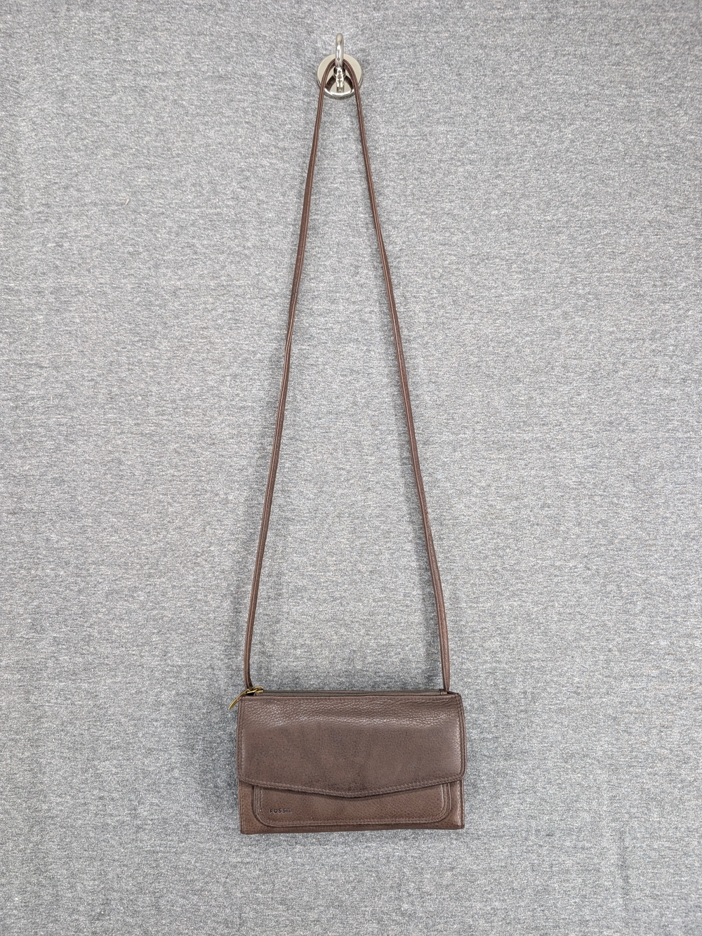 Fossil Brown Leather Crossbody Wallet